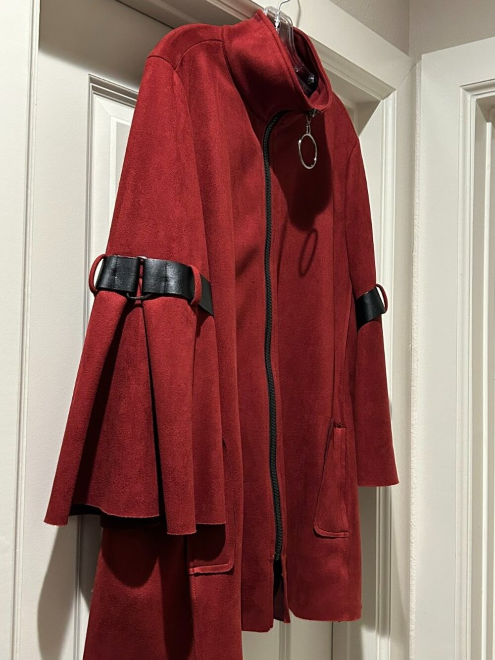 IC by Connie K Ultrasuede Swing Jacket Belted Bell Sleeves XL - Picture 2 of 6